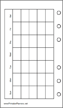 Printable Pocket Organizer Monthly Planner-Month On A Page - Left (landscape)