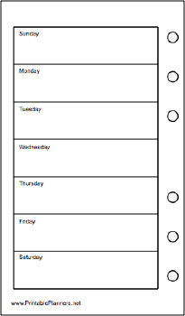 Printable Pocket Organizer Weekly Planner-Week On A Page - Left