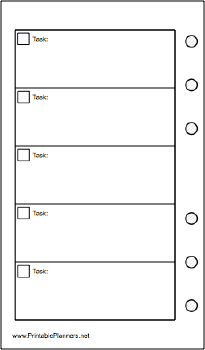 Printable Pocket Organizer To Do List - Left