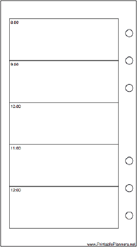 Printable Personal Organizer Daily Planner-Day On Two Pages - Left