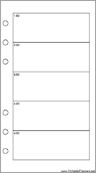 Printable Personal Organizer Daily Planner-Day On Two Pages - Right