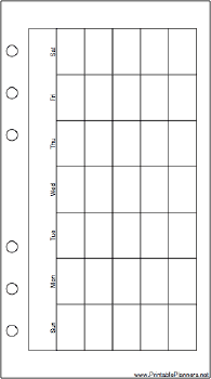 Printable Personal Organizer Monthly Planner-Month On A Page - Right (landscape)