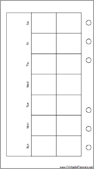 Printable Personal Organizer Monthly Planner-Month On Two Pages - Left (landscape)