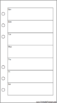 Printable Personal Organizer Weekly Planner-Week On A Page - Right