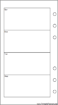 Printable Personal Organizer Weekly Planner-Week On Two Pages - Left