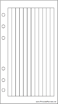 Printable Personal Organizer Lined Note Page - Right (landscape)