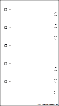 Printable Personal Organizer To Do List - Left