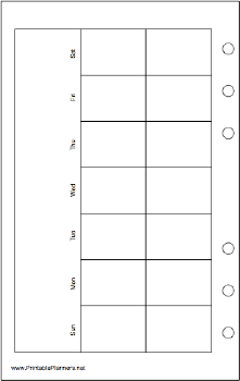 Printable Travel Organizer Monthly Planner-Month On Two Pages - Left (landscape)