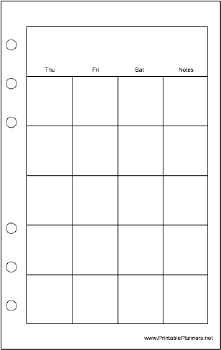 Printable Travel Organizer Monthly Planner-Month On Two Pages - Right (portrait)