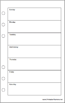 Printable Travel Organizer Weekly Planner-Week On A Page - Right