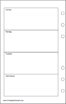 Printable Travel Organizer Weekly Planner-Week On Two Pages - Left