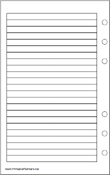 Printable Travel Organizer Lined Note Page - Left (portrait)