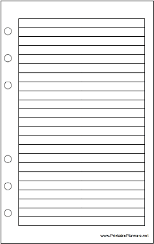 Printable Travel Organizer Lined Note Page - Right (portrait)