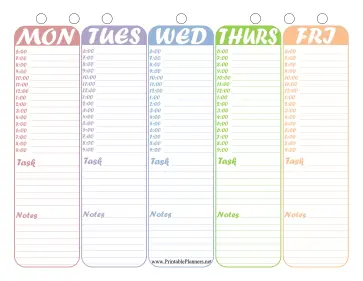 Printable 5 Day Cute Planner