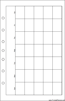Printable Desktop Organizer Monthly Planner-Month On A Page - Right (landscape)