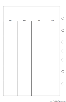 Printable Desktop Organizer Monthly Planner-Month On Two Pages - Left (portrait)