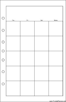 Printable Desktop Organizer Monthly Planner-Month On Two Pages - Right (portrait)