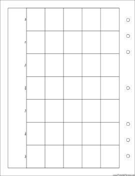 Printable Executive Organizer Monthly Planner-Month On A Page - Left (landscape)