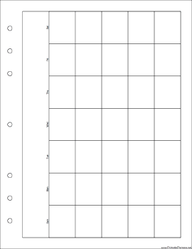 Printable Executive Organizer Monthly Planner-Month On A Page - Right (landscape)