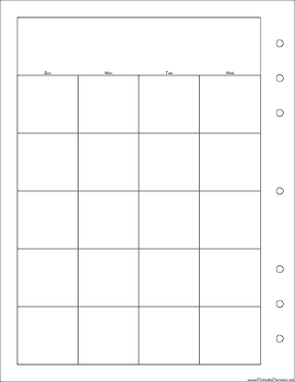 Printable Executive Organizer Monthly Planner-Month On Two Pages - Left (portrait)