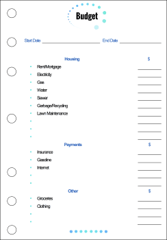 Printable A5 Planner Budget