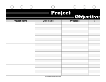 Printable BW Student Planner Project Objective
