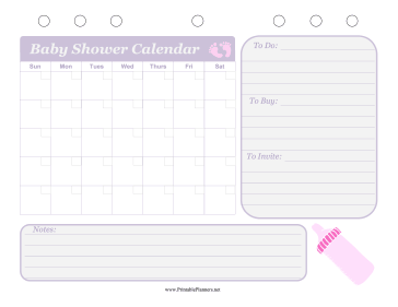 Printable Baby Shower Event Planner