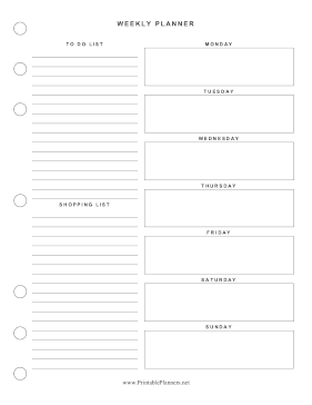 Printable Basic Weekly Planner