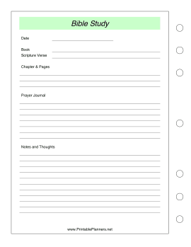 Printable Bible Study Tracker - Left