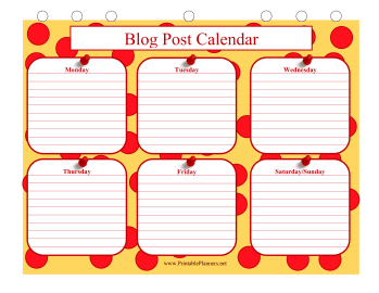 Printable Blog Calendar