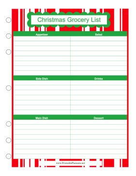 Printable Christmas Grocery List