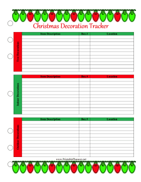 Printable Christmas Storage Tracker