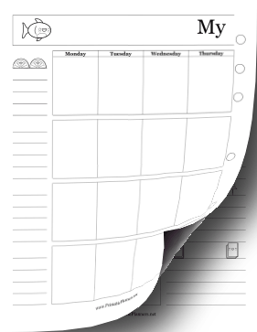 Printable Colorable Two Page Monthly