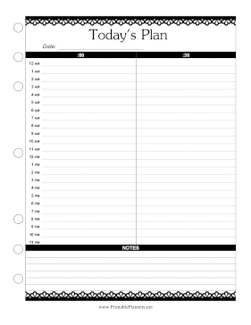 Printable Daily Planner 30 Minutes