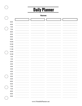 Daily Planner Inserts No. 12 | The Executive Agenda | Planner Refill Pages