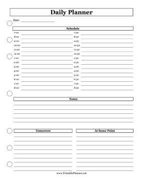 Printable Daily Planner with Tomorrow