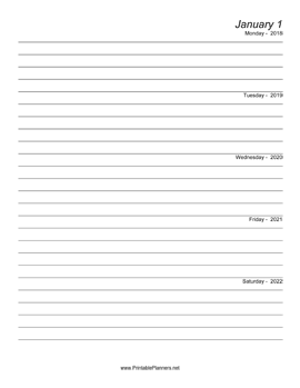 Printable Five Year Journal (Starts 2018)
