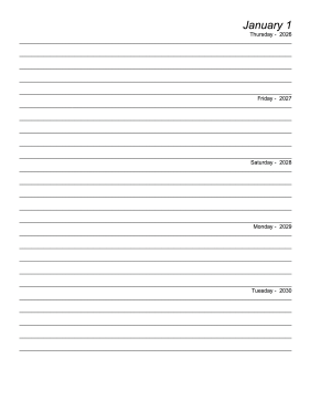 Printable Five Year Journal (Starts 2026)