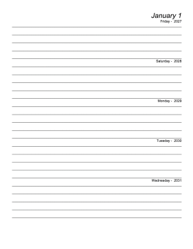 Printable Five Year Journal (Starts 2027)
