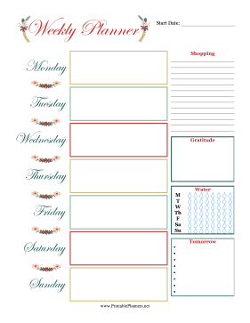 Printable Floral Weekly Planner