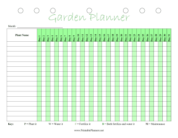 Printable Garden Planner