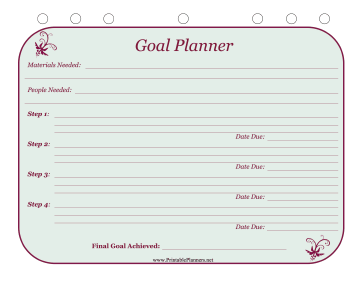 Printable Goal Planner