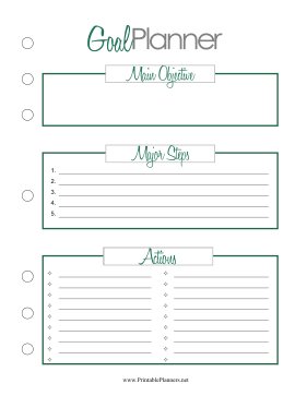 Printable Goal Planner