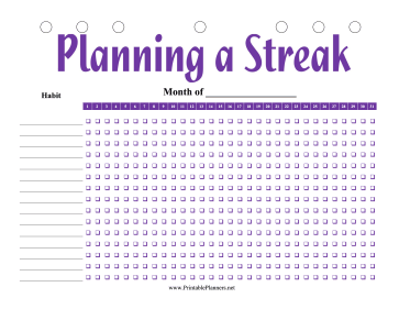 Printable Habit Planner