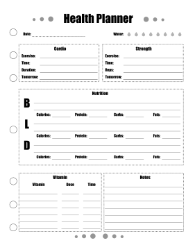 Printable Health Planner