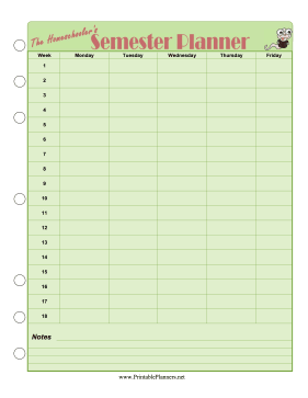 Printable Homeschool — Semester Planner