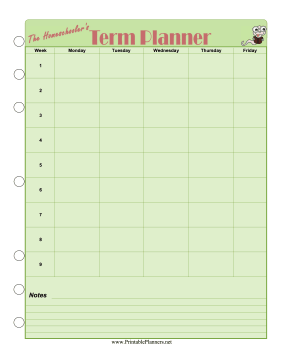 Printable Homeschool — Term Planner