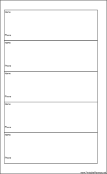 Printable Large Cahier Planner Phone List - Left