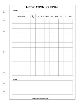 Printable Medication Journal