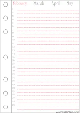 Printable Monthly Bullet Journal February